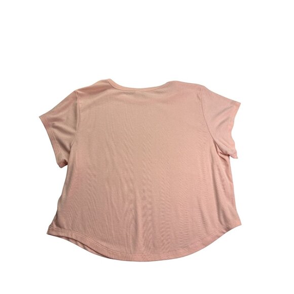 Old Navy Active Ultralite Go-Dry Pink Ribbed Baby Tee Cropped T-Shirt Size XXL L - Picture 2 of 4